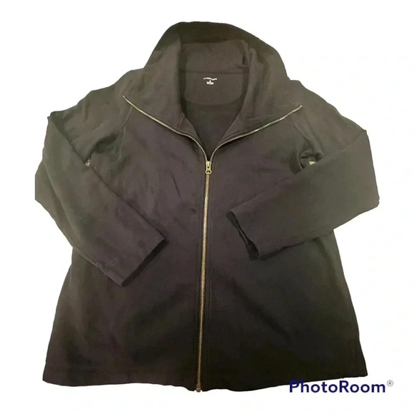 Lands End Cotton Zipup Sweater - Picture 2 of 7